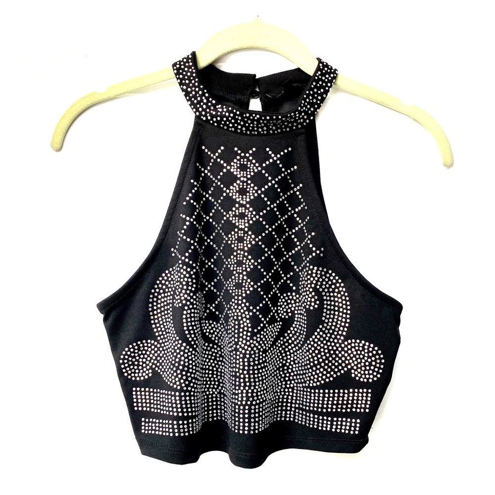 Studded halter crop top